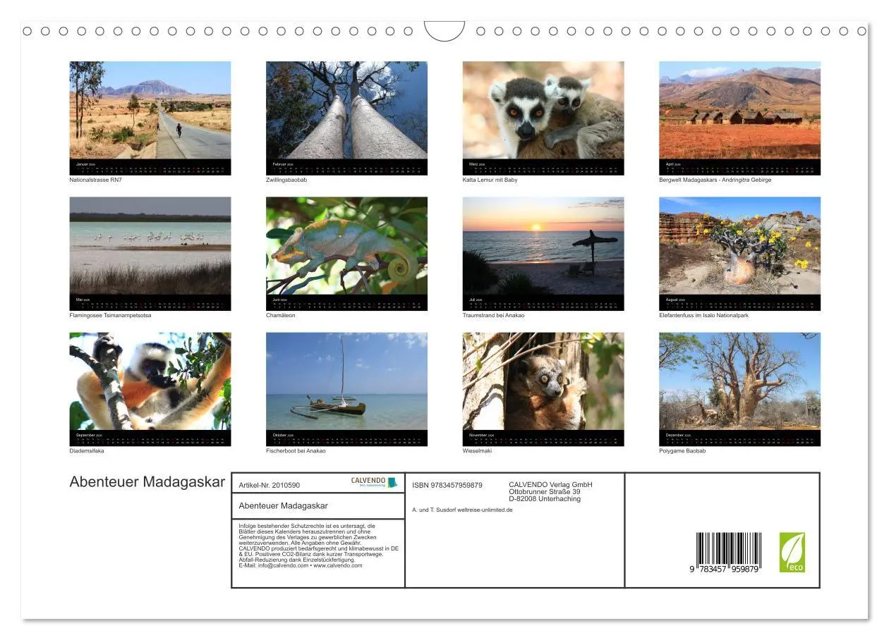 Bild: 9783457959879 | Abenteuer Madagaskar (Wandkalender 2026 DIN A3 quer), CALVENDO...