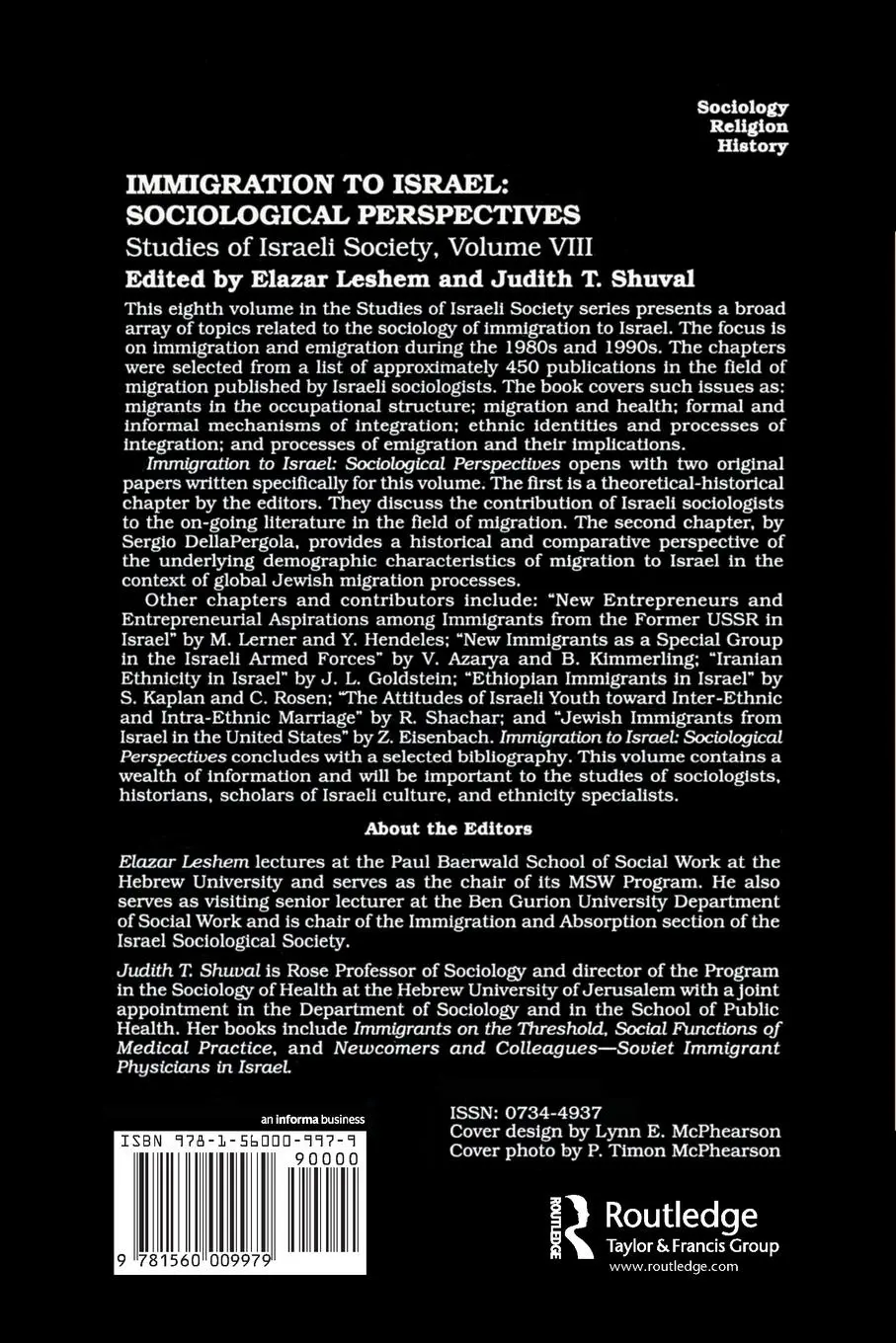 Rückseite: 9781560009979 | Immigration to Israel | Elazer Leshem | Taschenbuch | Englisch | 1998