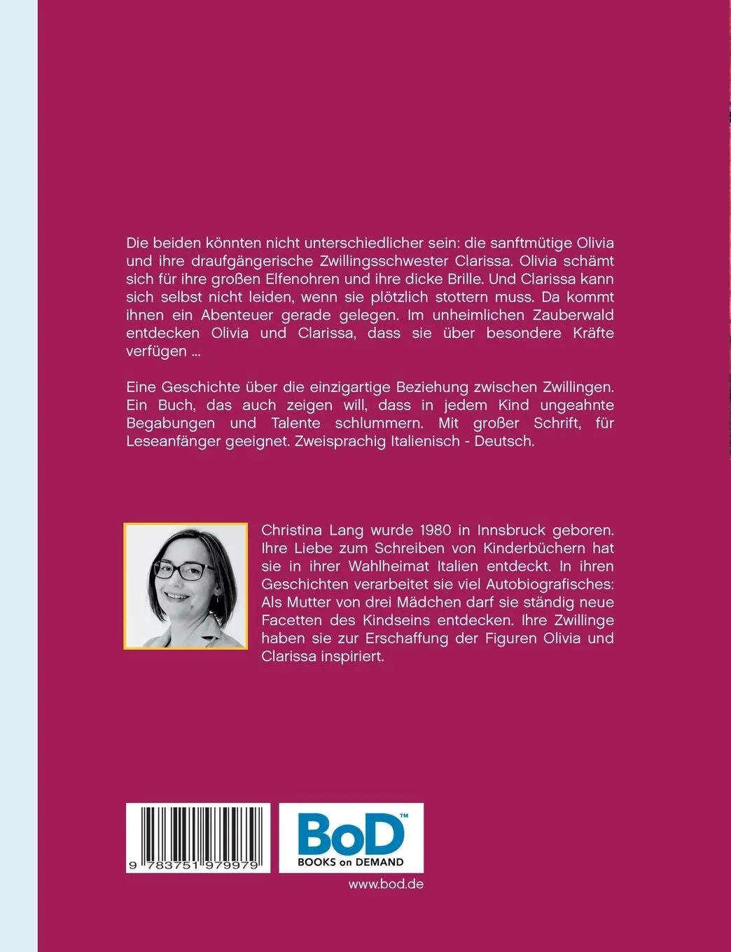 Rückseite: 9783751979979 | Olivia &amp; Clarissa | Christina Lang | Taschenbuch | 46 S. | Deutsch