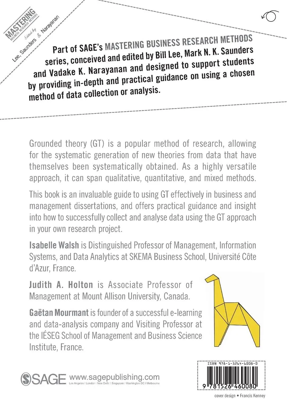 Rückseite: 9781526460080 | Conducting Classic Grounded Theory for Business and Management...