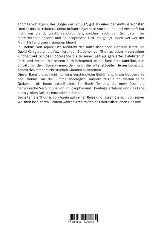 Rückseite: 9783384460080 | Thomas von Aquin: Der Architekt des mittelalterlichen Denkens | König