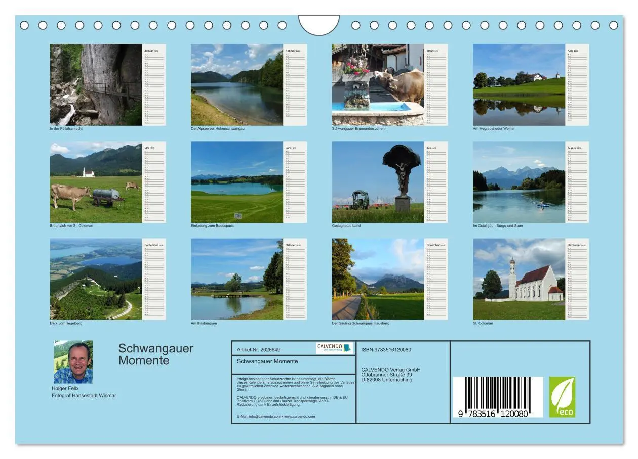 Bild: 9783516120080 | Schwangauer Momente (Wandkalender 2026 DIN A4 quer), CALVENDO...
