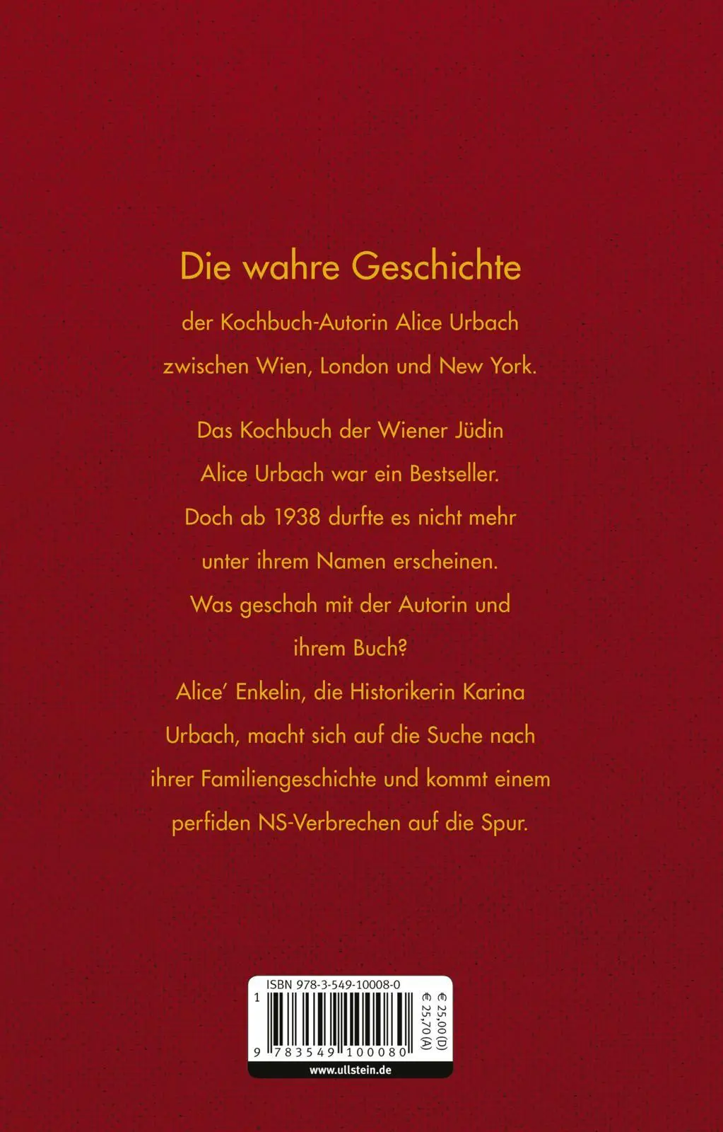 Rückseite: 9783549100080 | Das Buch Alice | Karina Urbach | Buch | 432 S. | Deutsch | 2020