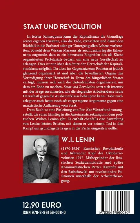 Rückseite: 9783961560080 | Staat und Revolution | Mit einer Einleitung von Per-Åke Westerlund