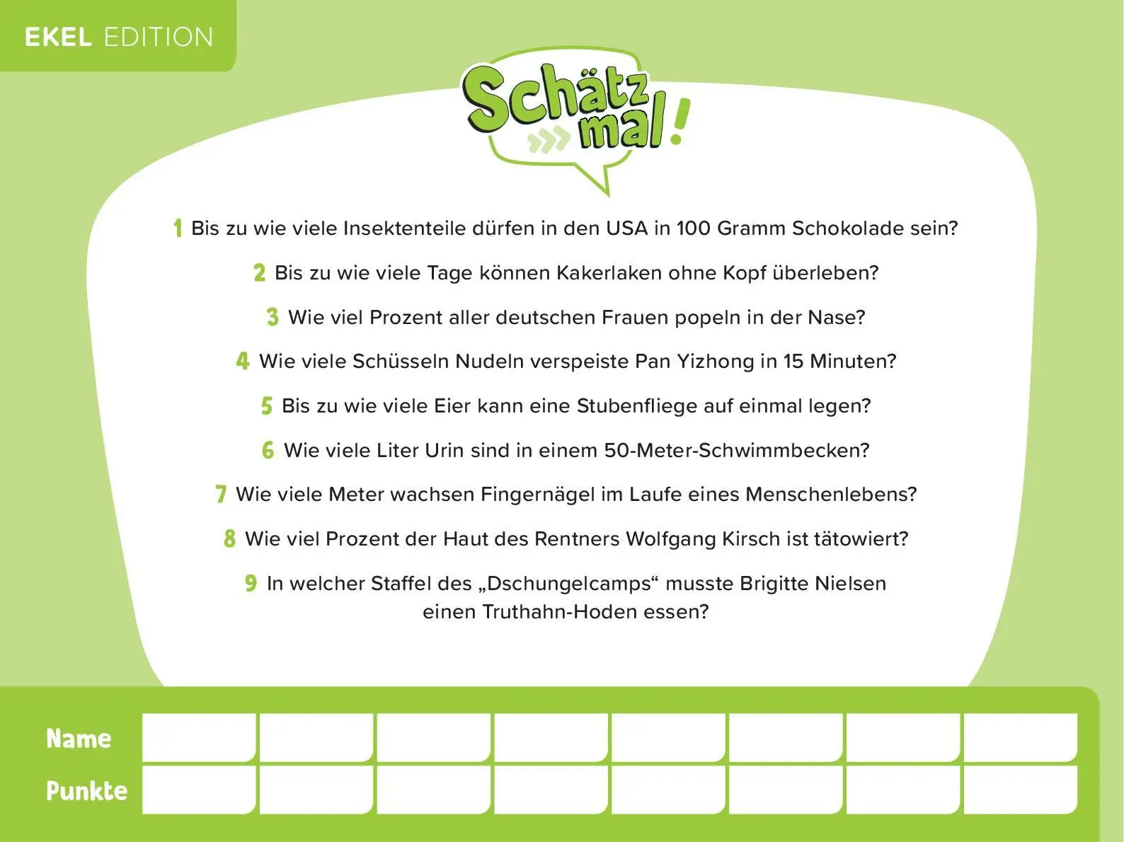 Bild: 9783989760080 | Schätz mal! Ekel Edition | Taschenbuch | 96 S. | Deutsch | 2024