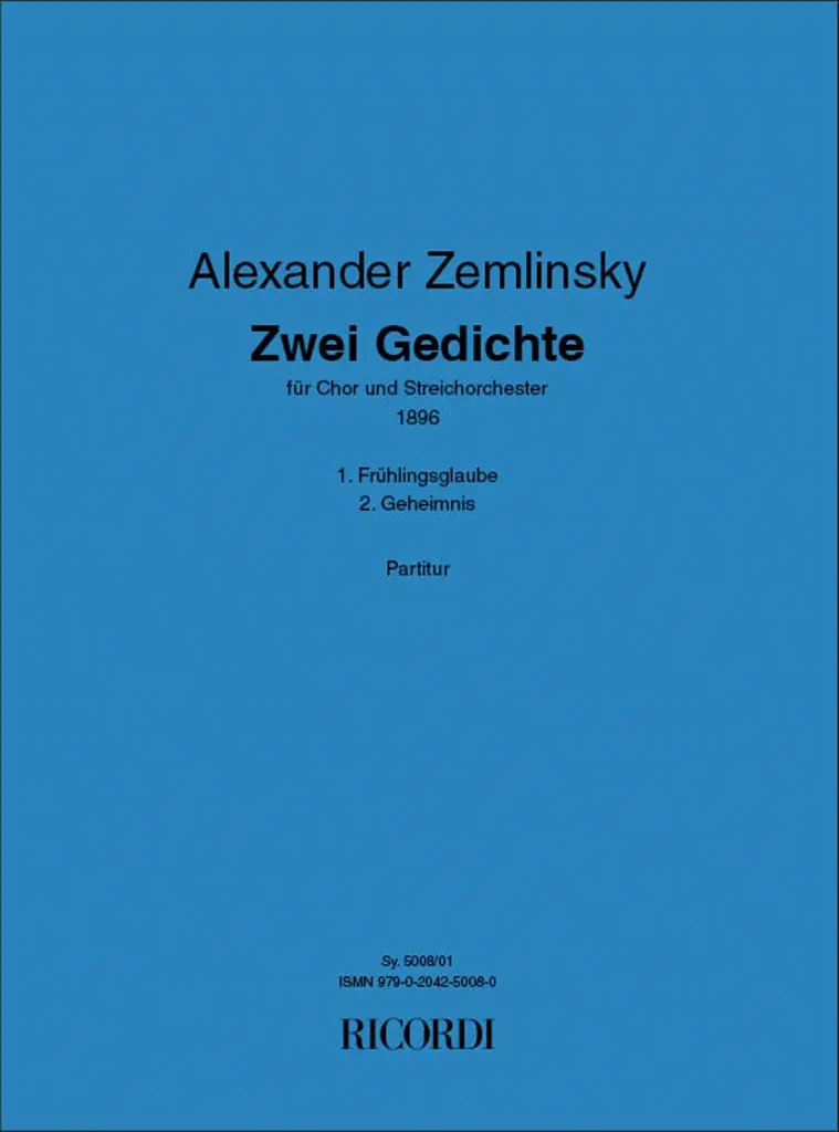 Cover: 9790204250080 | Zwei Gedichte I Frühlingsglaube II Geheimnis SATB and Strings Buch