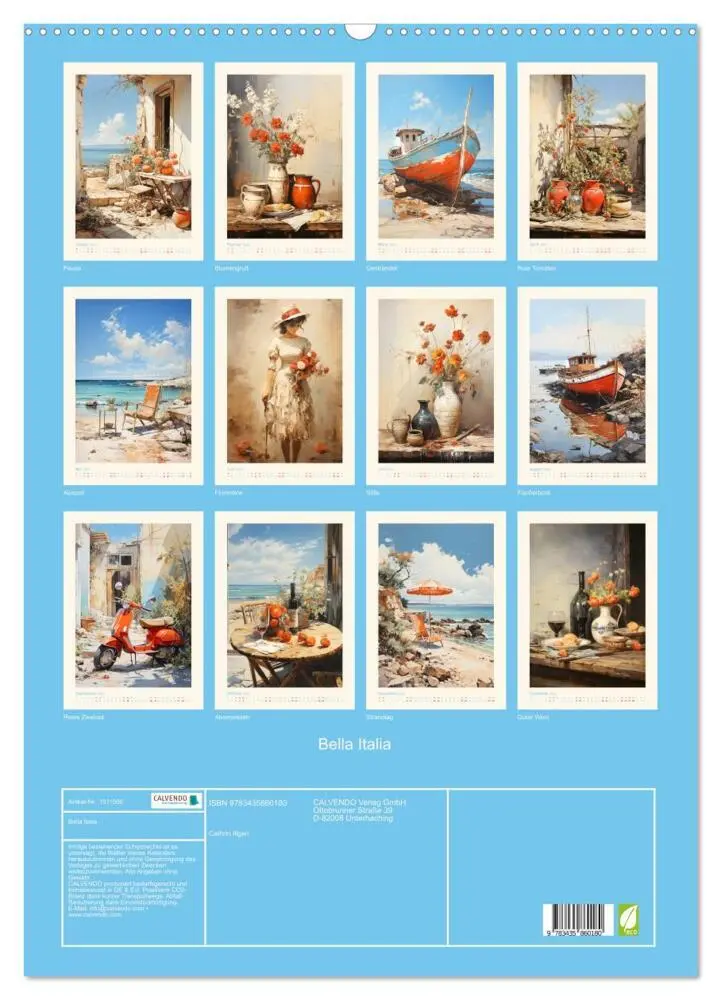 Bild: 9783435860180 | Bella Italia (Wandkalender 2025 DIN A2 hoch), CALVENDO Monatskalender