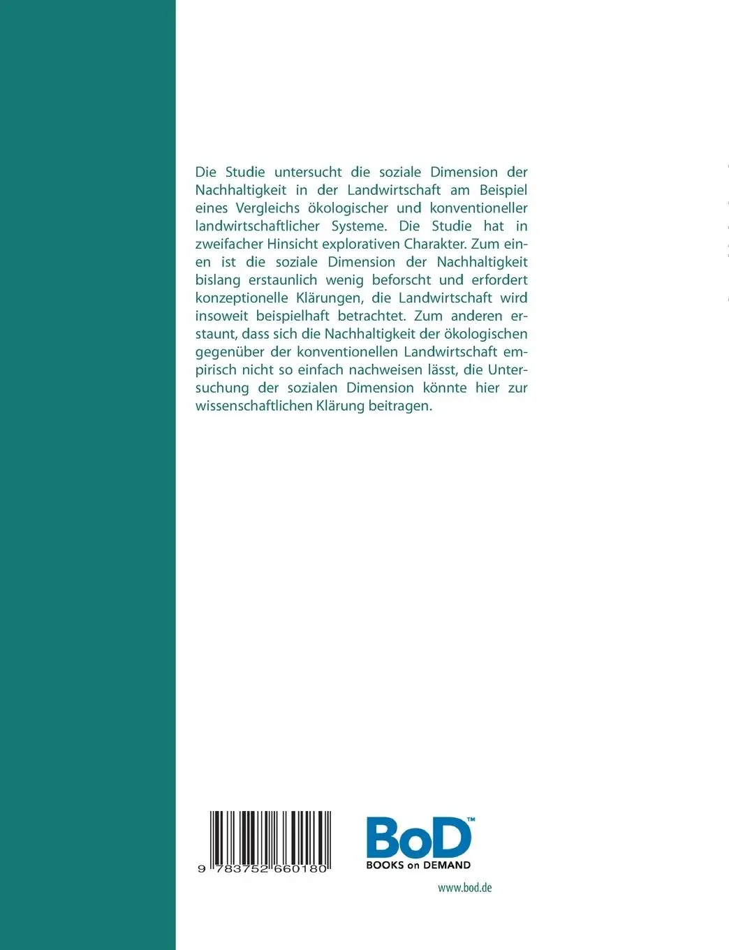 Rückseite: 9783752660180 | Soziale Nachhaltigkeit der Landwirtschaft | Michael Opielka (u. a.)