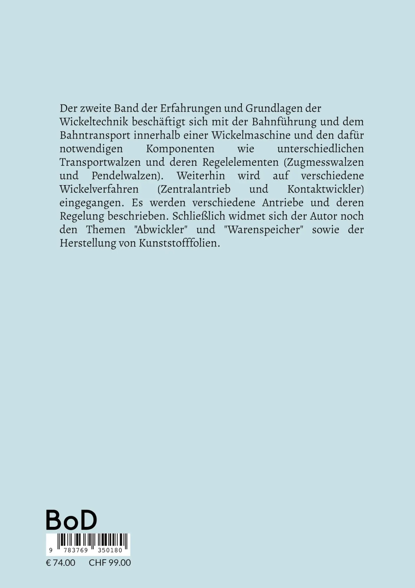 Rückseite: 9783769350180 | Erfahrungen und Grundlagen der Wickeltechnik Band II | Werner Taube