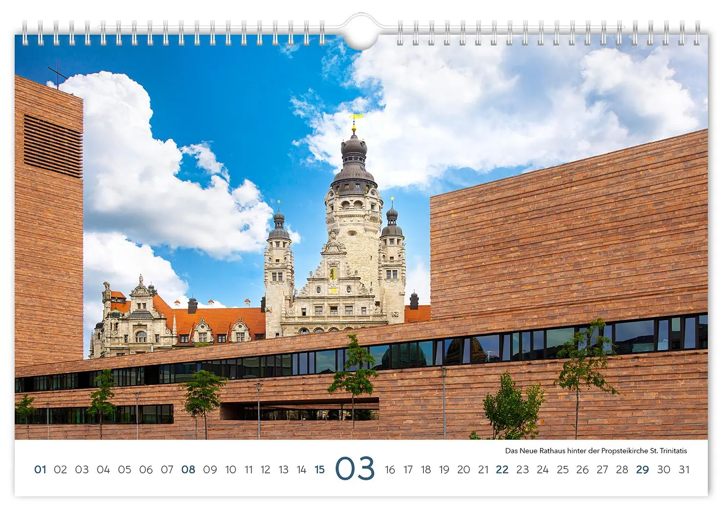 Bild: 9783910680180 | Kalender Leipzig 2026 | 30 x 20 cm weißes Kalendarium | Peter Schubert