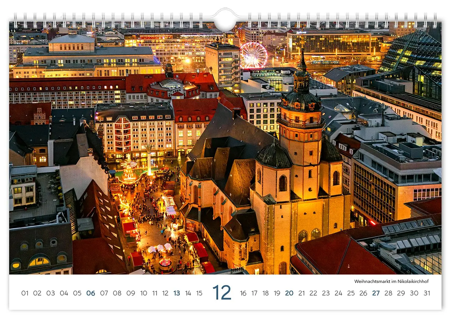 Bild: 9783910680180 | Kalender Leipzig 2026 | 30 x 20 cm weißes Kalendarium | Peter Schubert