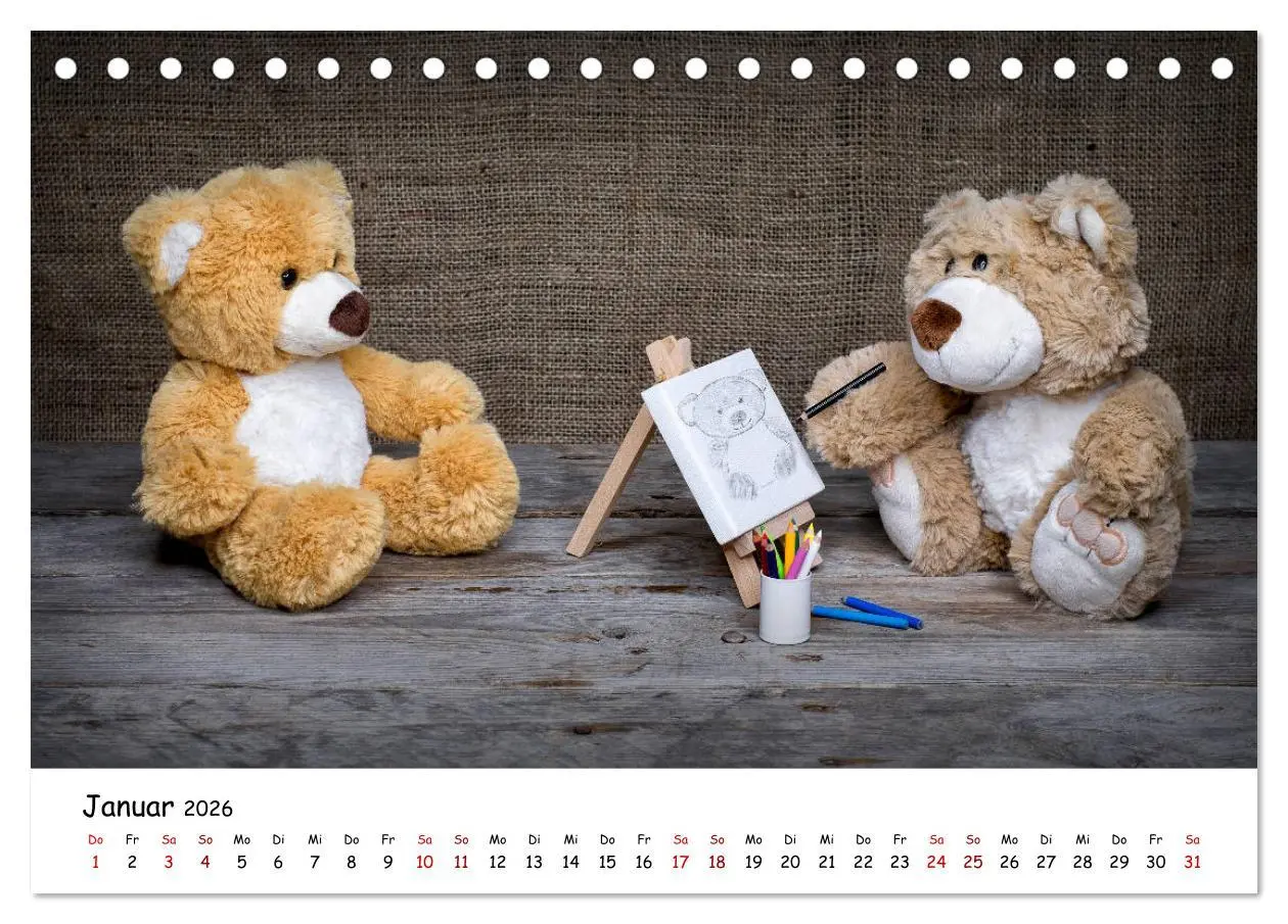 Bild: 9783457700280 | Eddy, der Teddy (Tischkalender 2026 DIN A5 quer), CALVENDO...