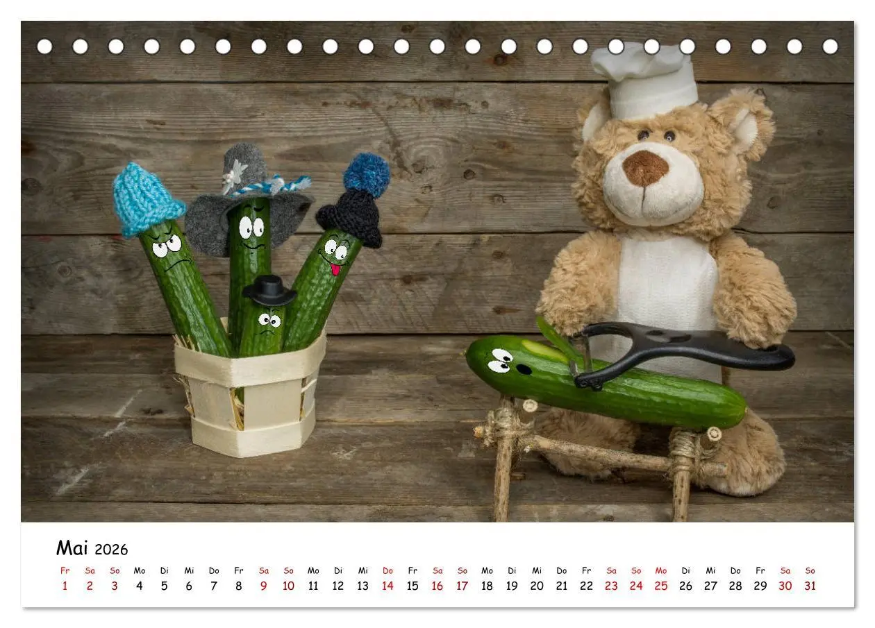 Bild: 9783457700280 | Eddy, der Teddy (Tischkalender 2026 DIN A5 quer), CALVENDO...