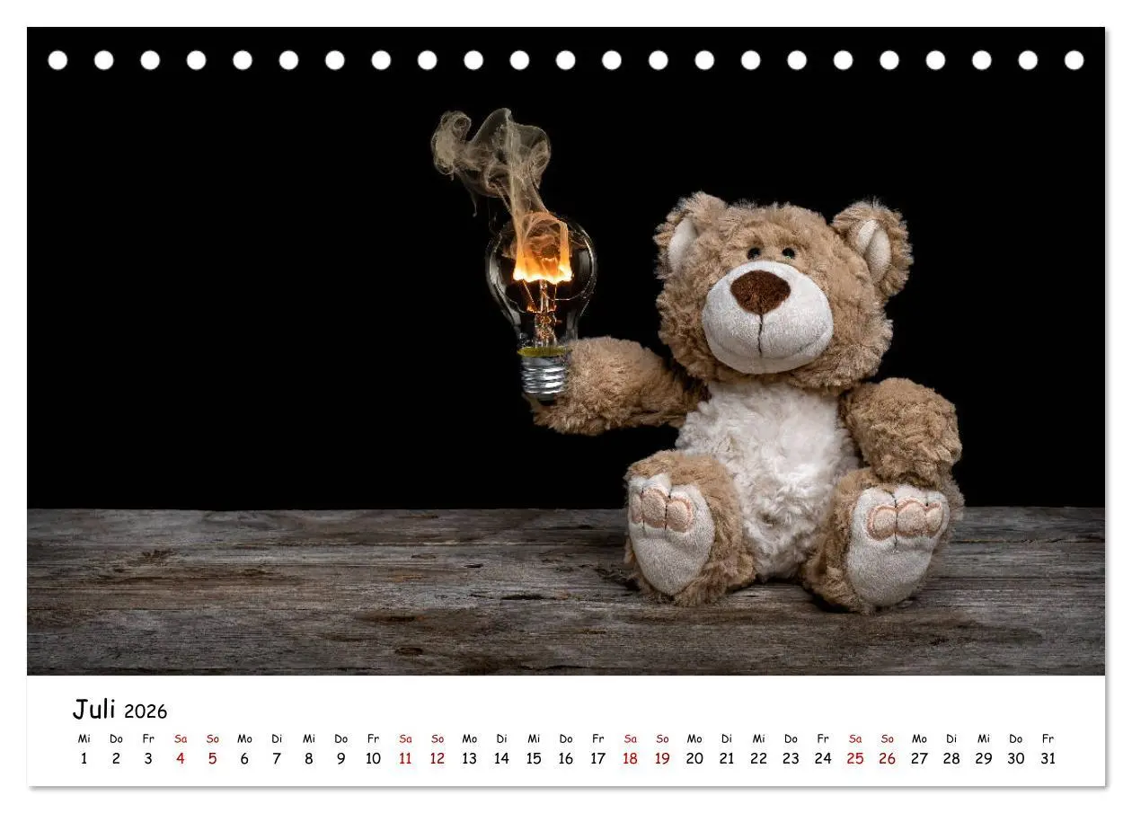 Bild: 9783457700280 | Eddy, der Teddy (Tischkalender 2026 DIN A5 quer), CALVENDO...