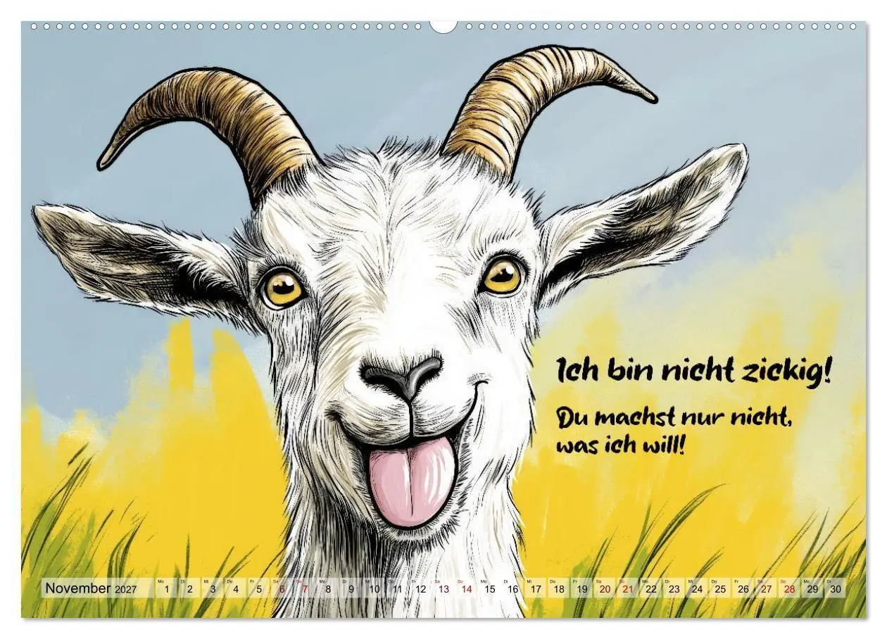 Bild: 9783569050280 | Ziegen, süß aber psycho (Wandkalender 2027 DIN A2 quer), CALVENDO...