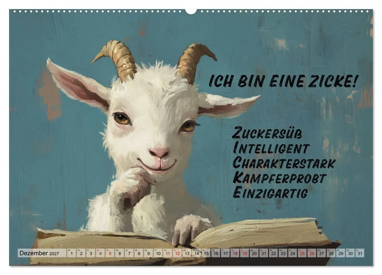 Bild: 9783569050280 | Ziegen, süß aber psycho (Wandkalender 2027 DIN A2 quer), CALVENDO...