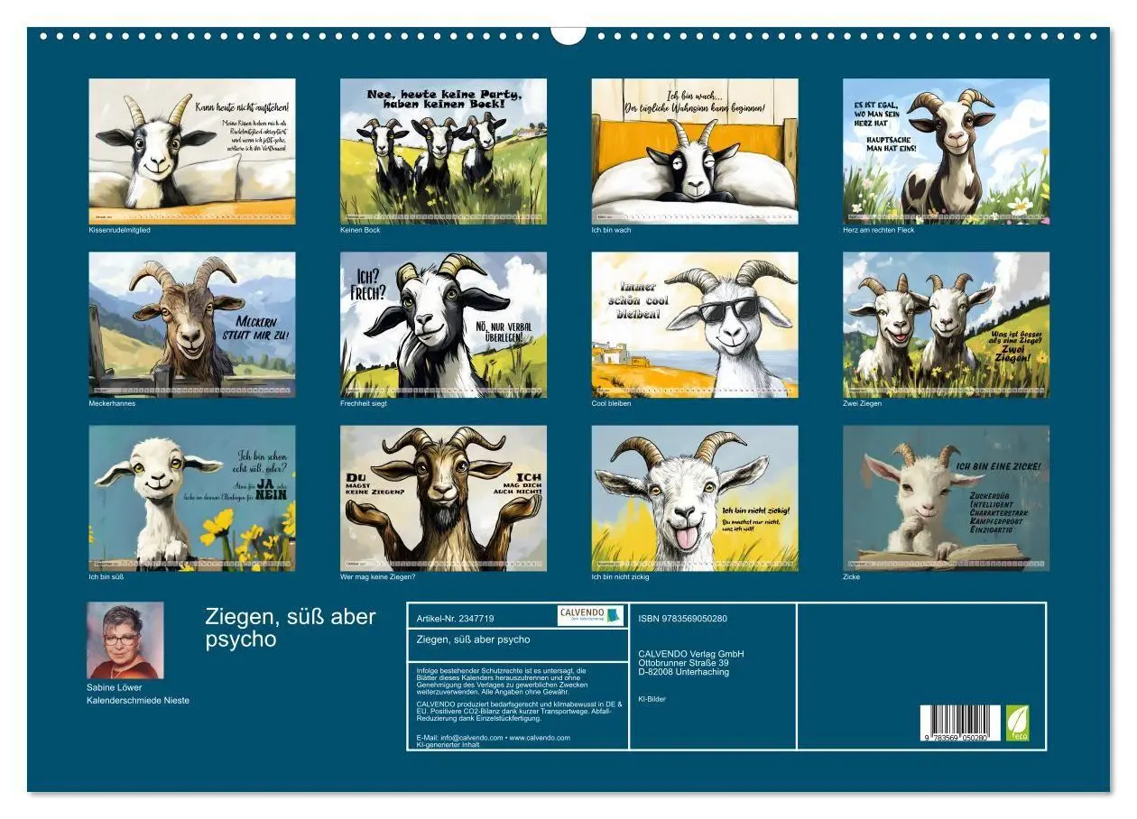 Bild: 9783569050280 | Ziegen, süß aber psycho (Wandkalender 2027 DIN A2 quer), CALVENDO...