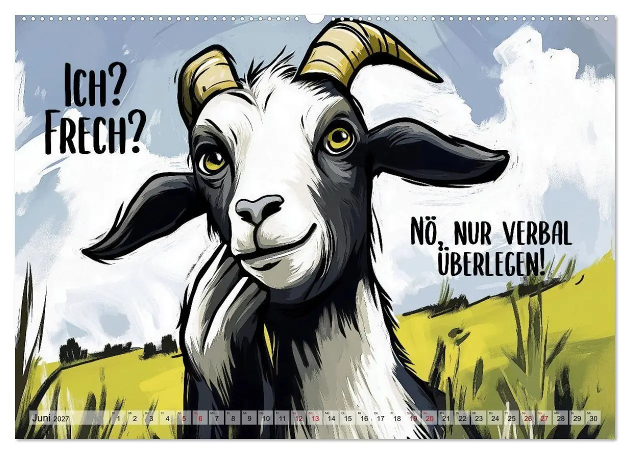 Bild: 9783569050280 | Ziegen, süß aber psycho (Wandkalender 2027 DIN A2 quer), CALVENDO...