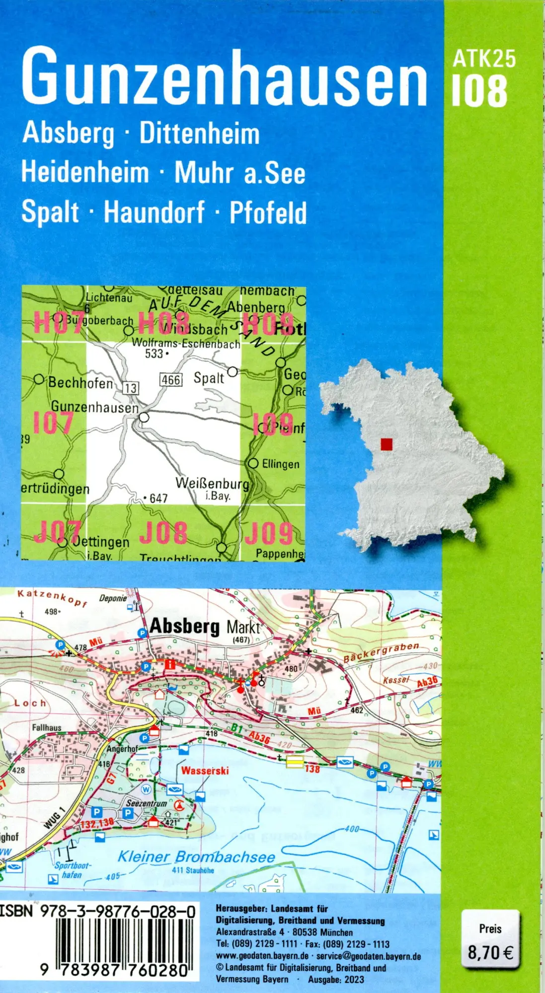 Bild: 9783987760280 | ATK25-I08 Gunzenhausen (Amtliche Topographische Karte 1:25000) | 2024