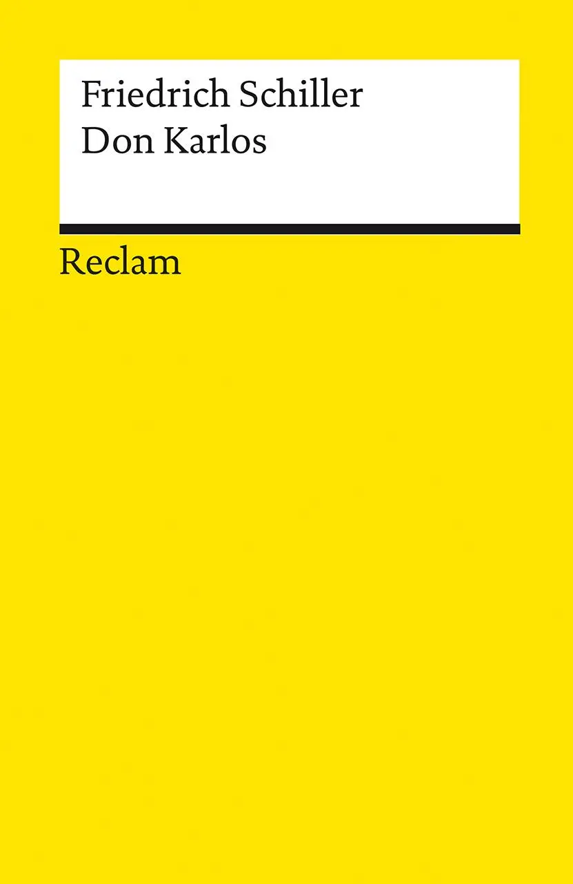 Cover: 9783150000380 | Don Karlos, Infant von Spanien | Friedrich Schiller | Taschenbuch