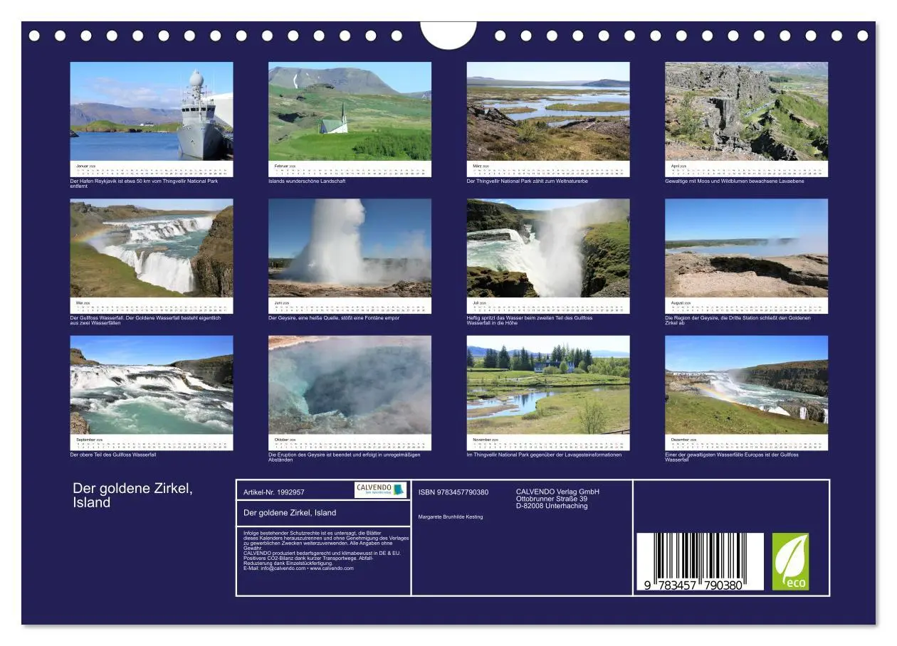 Bild: 9783457790380 | Der goldene Zirkel, Island (Wandkalender 2026 DIN A4 quer),...