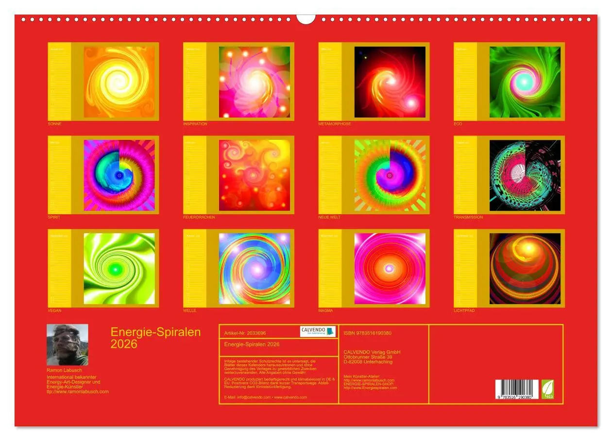 Bild: 9783516190380 | Energie-Spiralen 2026 (Wandkalender 2026 DIN A2 quer), CALVENDO...