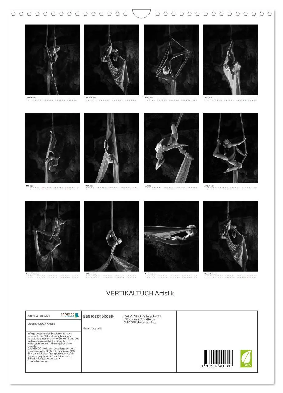 Bild: 9783516400380 | VERTIKALTUCH Artistik (Wandkalender 2026 DIN A3 hoch), CALVENDO...