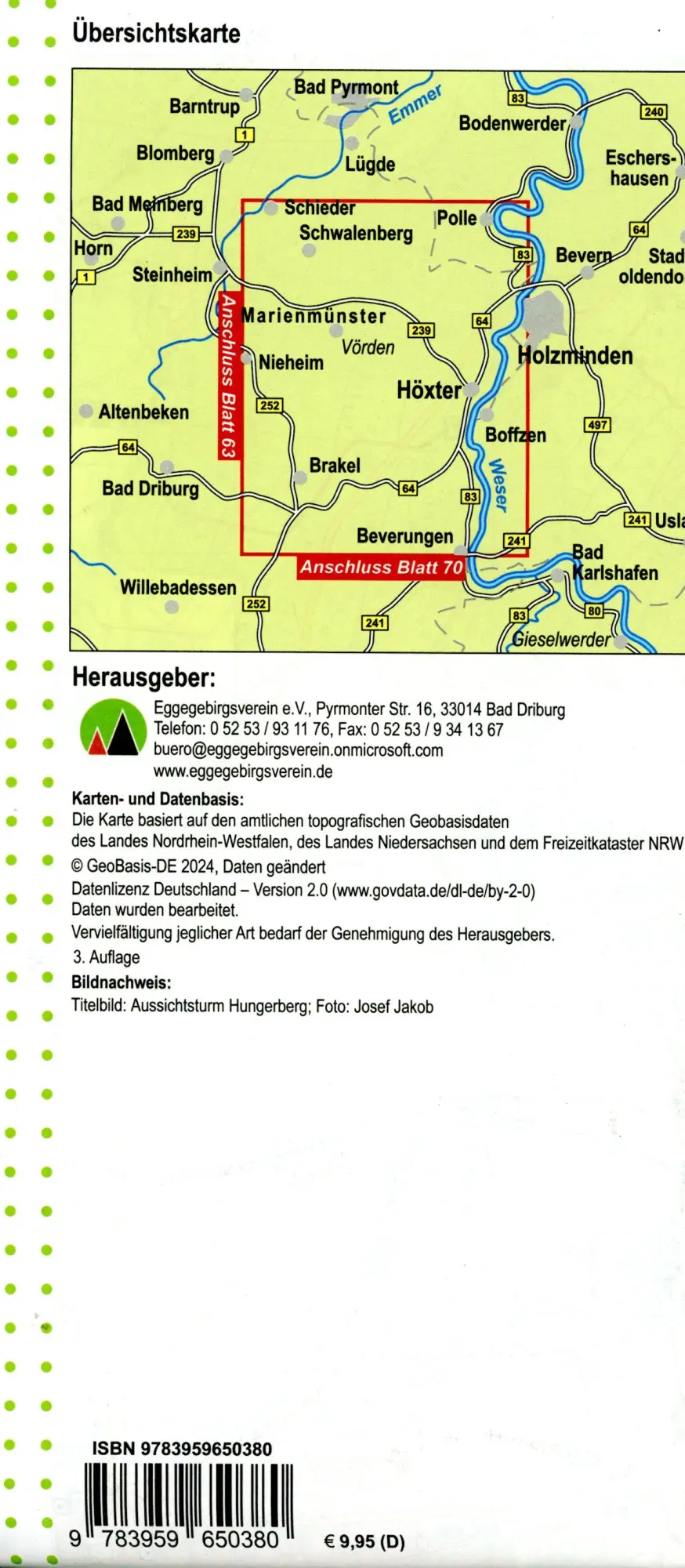 Bild: 9783959650380 | Höxter Nordteil Blatt 69 NRW Wanderkarte | 1:25.000 | NRW | Geo Map