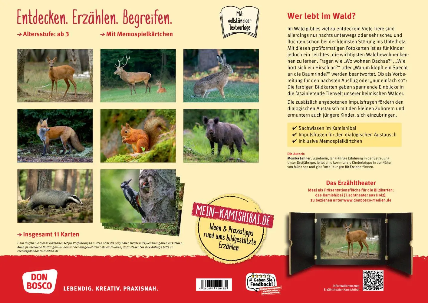 Bild: 4260694920480 | Eule, Fuchs und Hirsch. Tiere im Wald | Monika Lehner | Box | 11 S.