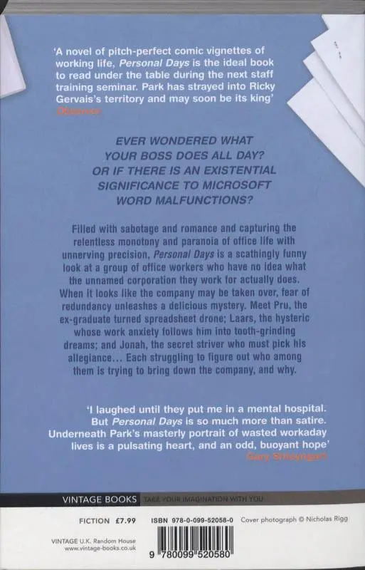 Rückseite: 9780099520580 | Personal Days | Ed Park | Taschenbuch | Englisch | 2009 | Vintage