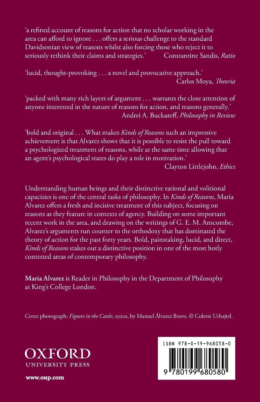 Rückseite: 9780199680580 | Kinds of Reasons | An Essay in the Philosophy of Action | Alvarez