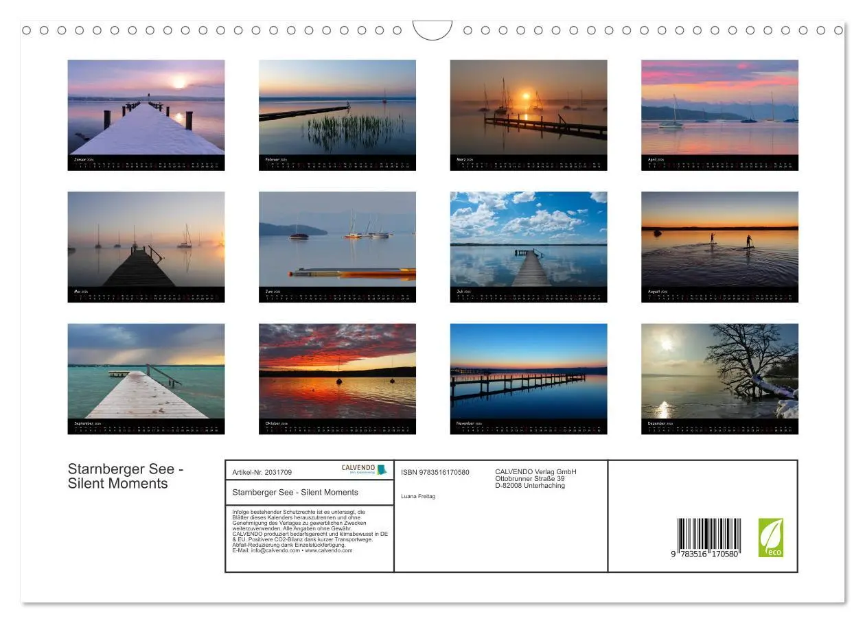 Bild: 9783516170580 | Starnberger See - Silent Moments (Wandkalender 2026 DIN A3 quer),...
