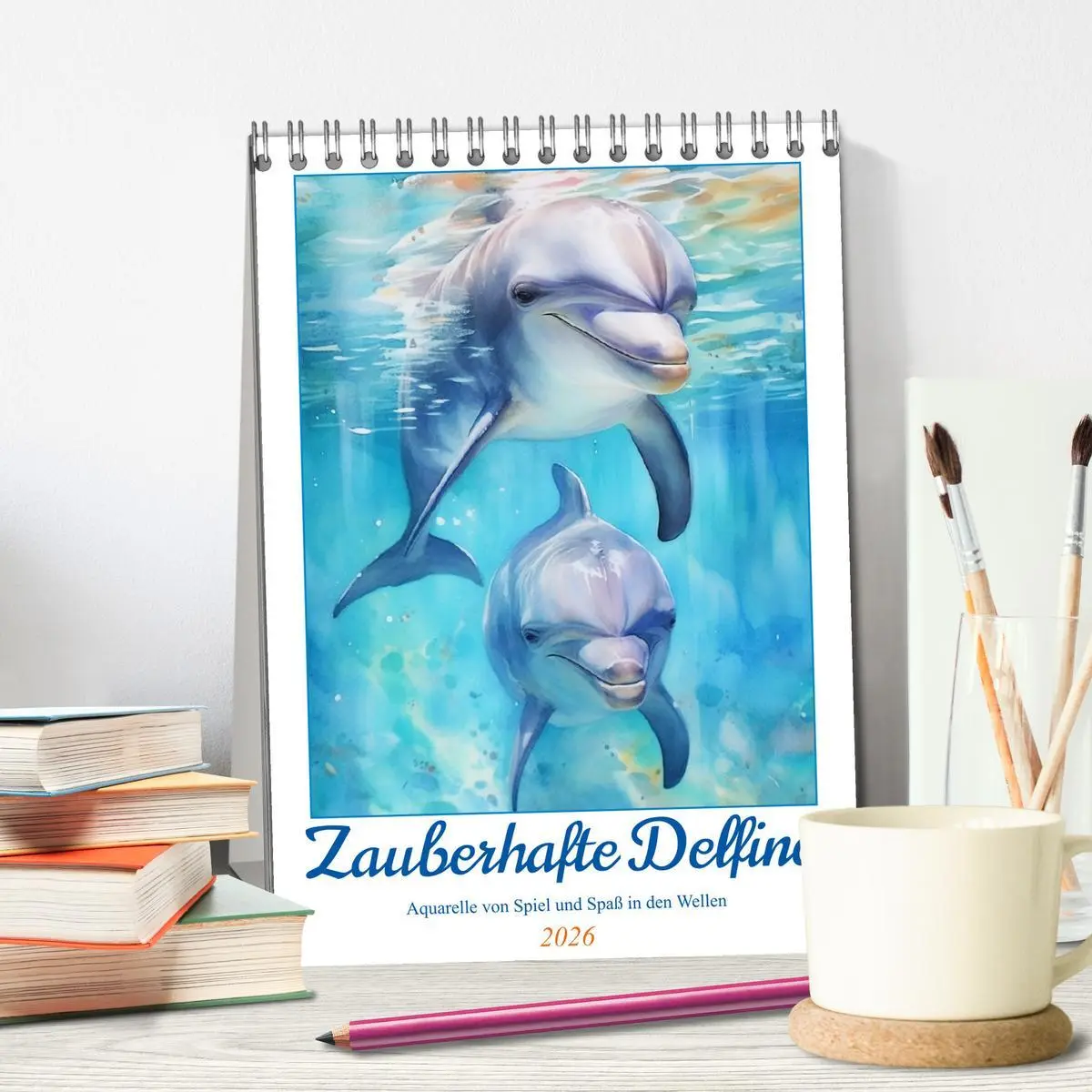 Bild: 9783516310580 | Zauberhafte Delfine. Aquarelle von Spiel und Spaß in den Wellen...