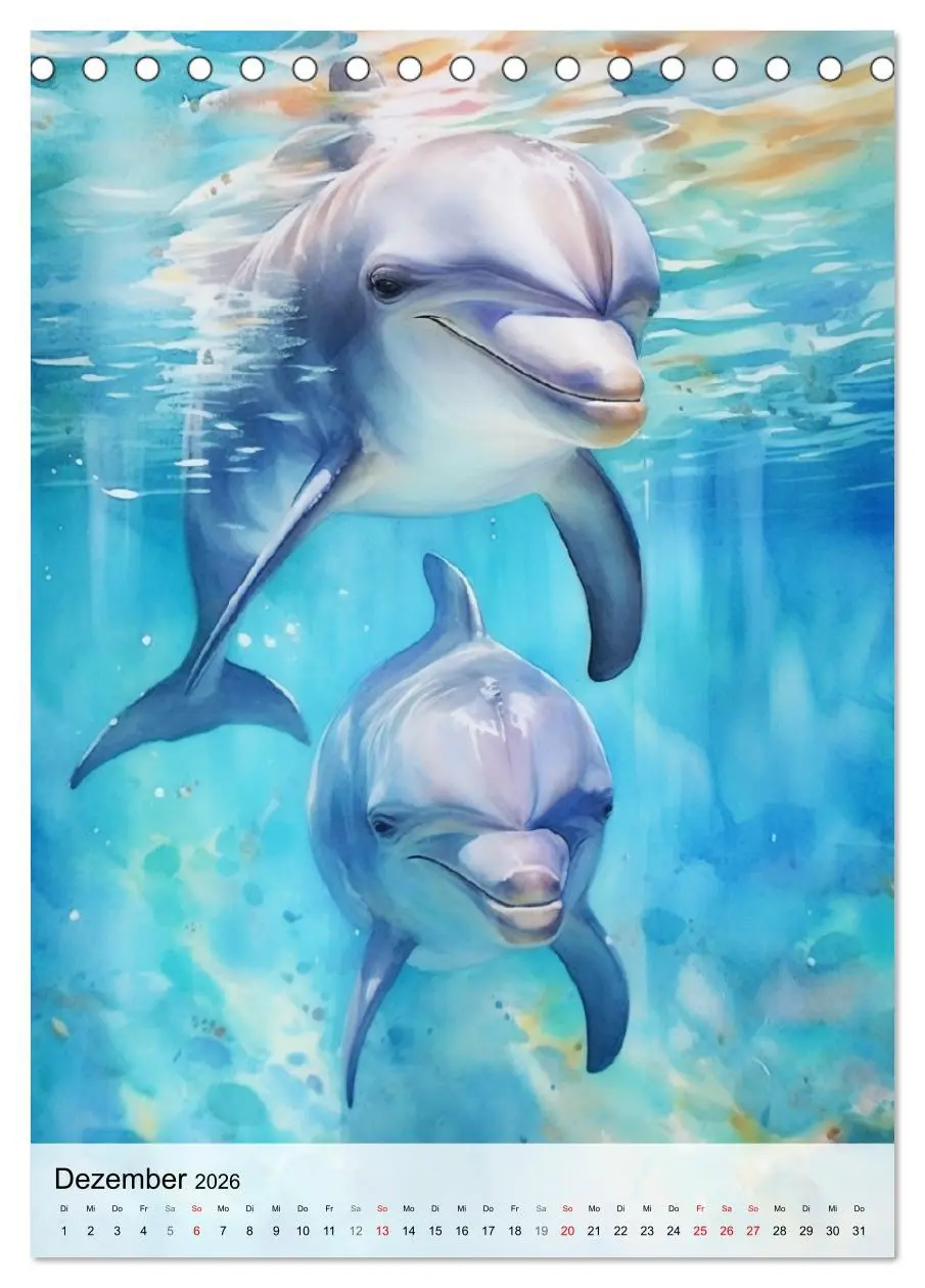 Bild: 9783516310580 | Zauberhafte Delfine. Aquarelle von Spiel und Spaß in den Wellen...