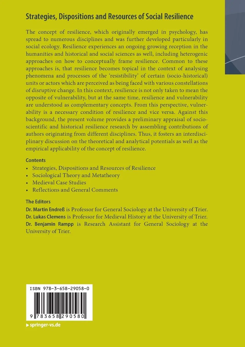 Rückseite: 9783658290580 | Strategies, Dispositions and Resources of Social Resilience | Buch