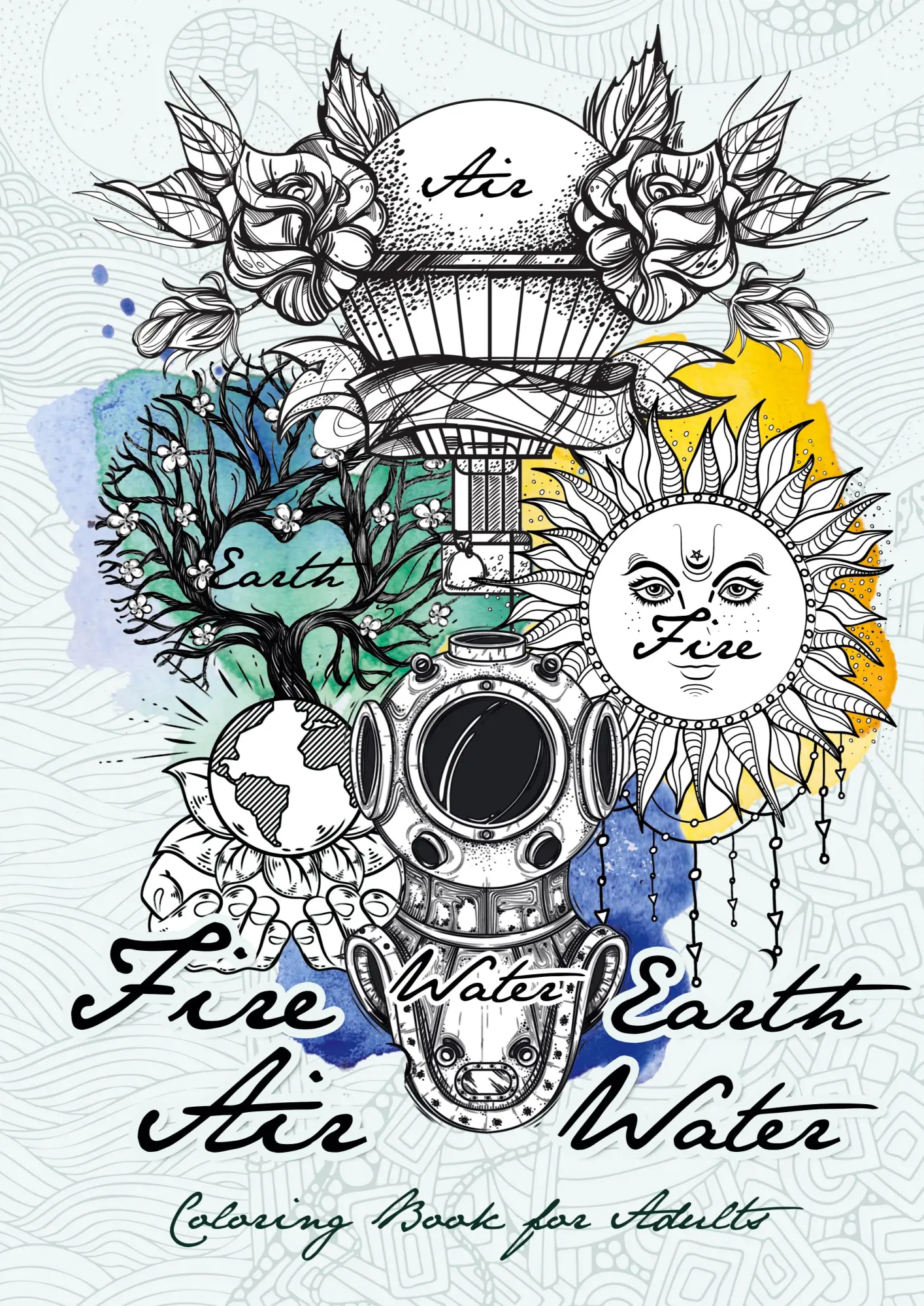 Cover: 9783758420580 | Fire Earth Air Water Coloring Book for Adults | Monsoon Publishing