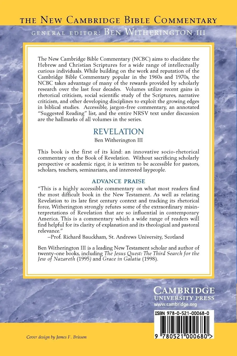 Rückseite: 9780521000680 | Revelation | Iii Witherington (u. a.) | Taschenbuch | Englisch | 2003