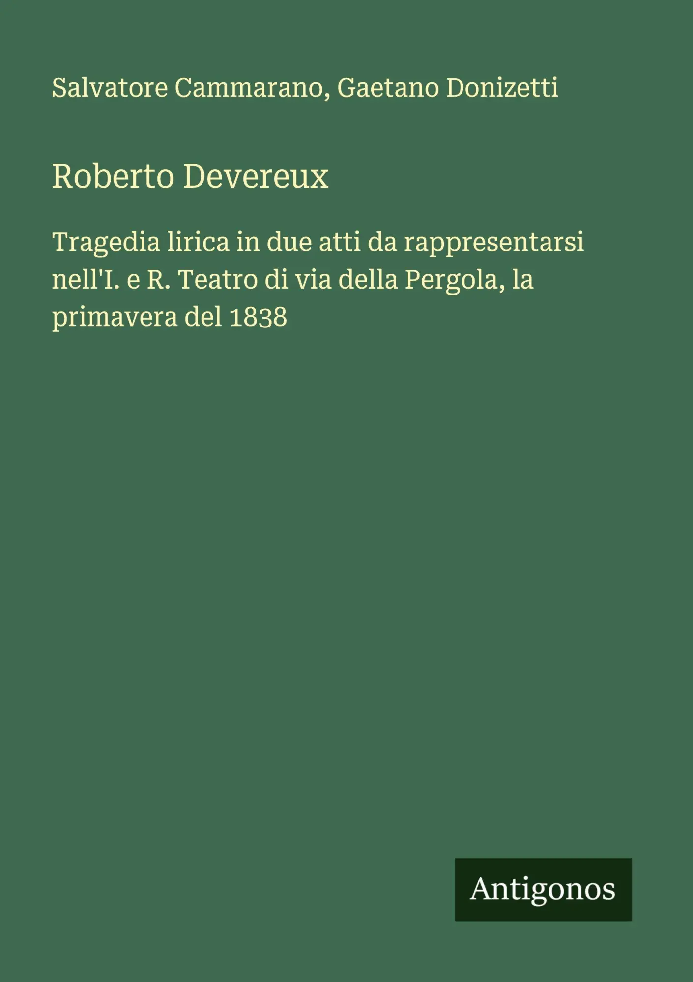 Cover: 9783563210680 | Roberto Devereux | Salvatore Cammarano (u. a.) | Taschenbuch | 2025