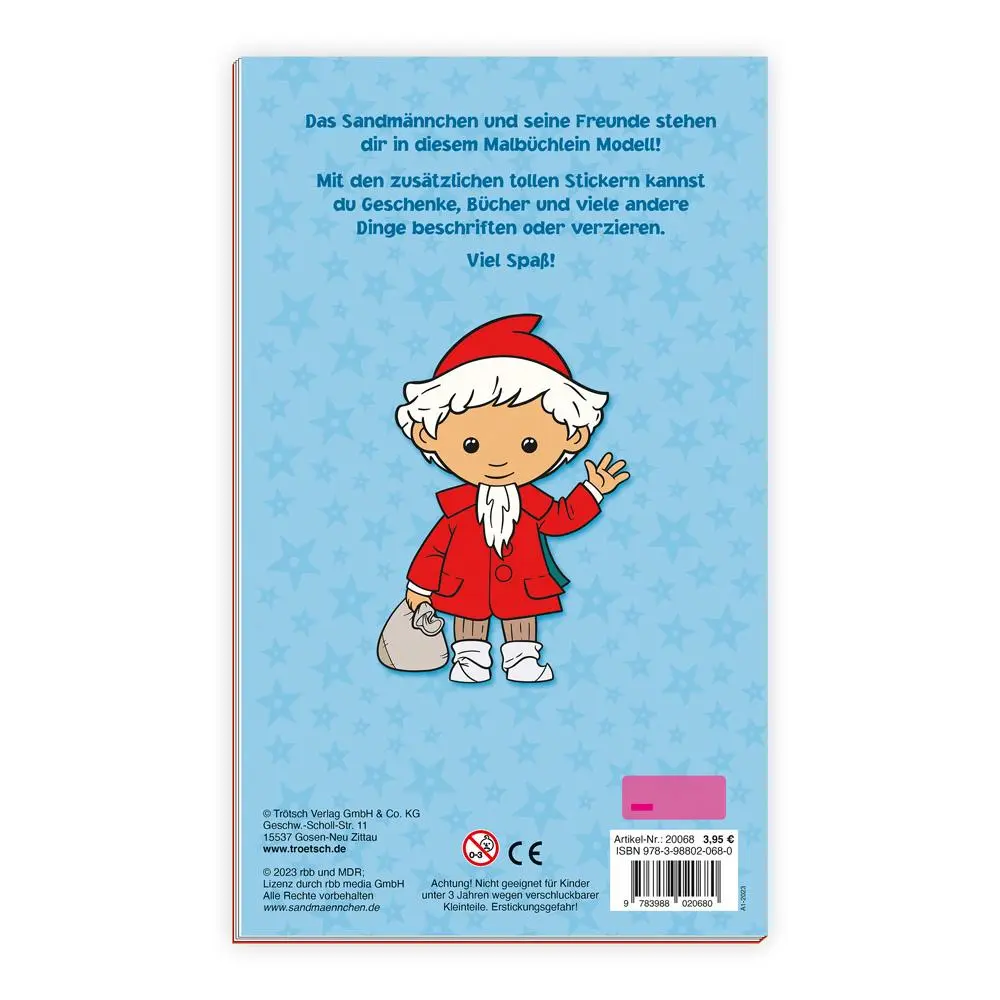 Bild: 9783988020680 | Trötsch Unser Sandmännchen Malbuch Ausmalbuch mit Stickern | Verlag