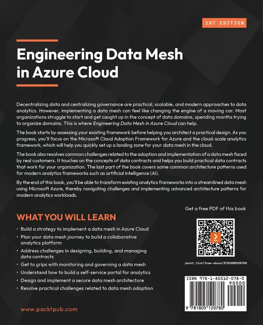 Rückseite: 9781805120780 | Engineering Data Mesh in Azure Cloud | Aniruddha Deswandikar | Buch