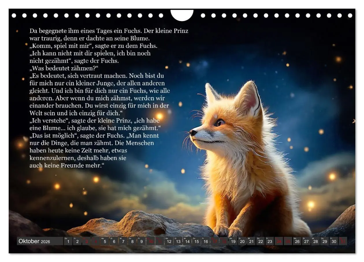 Bild: 9783457370780 | Die Reise des kleinen Prinzen (Wandkalender 2026 DIN A4 quer),...