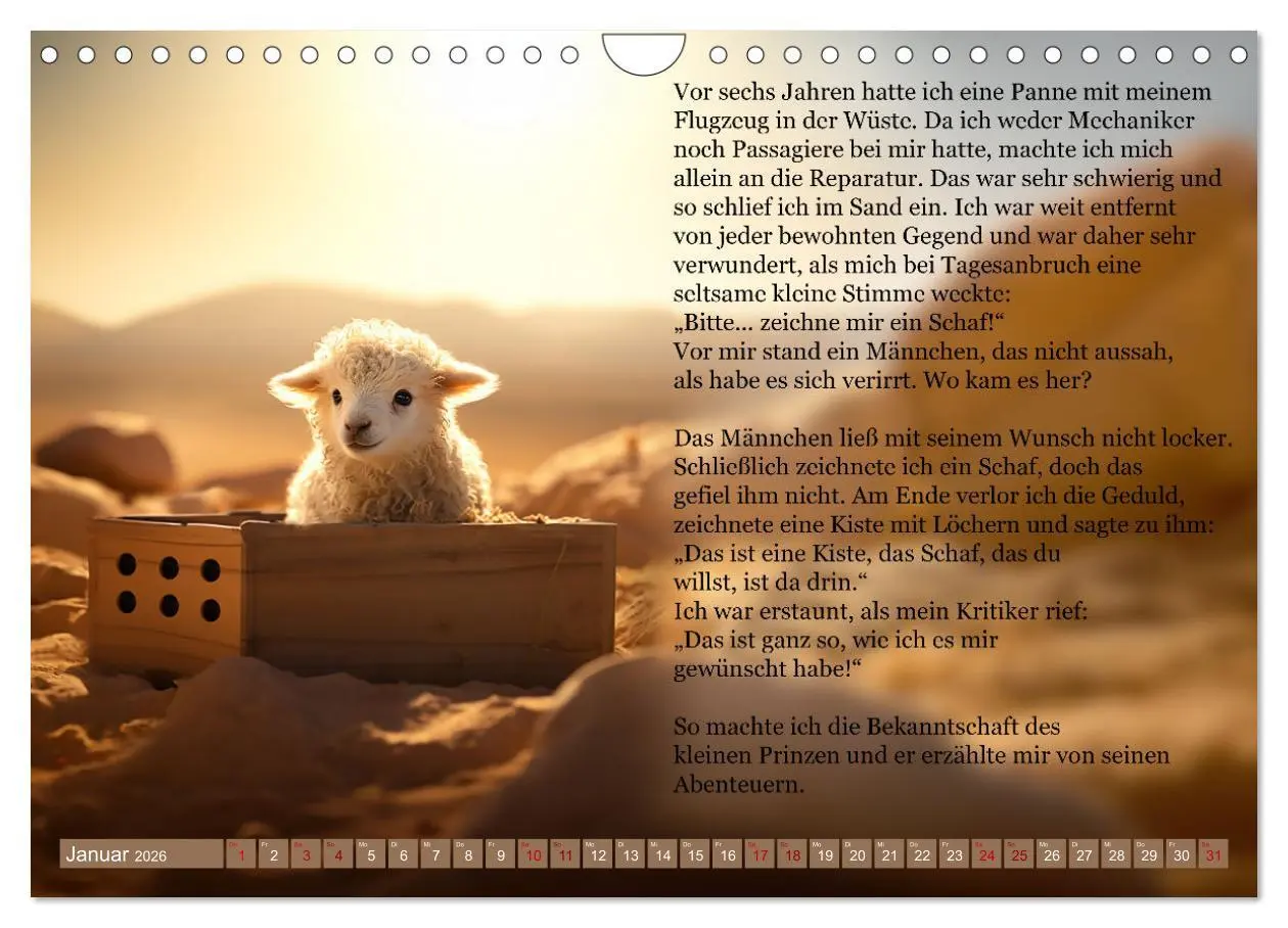Bild: 9783457370780 | Die Reise des kleinen Prinzen (Wandkalender 2026 DIN A4 quer),...