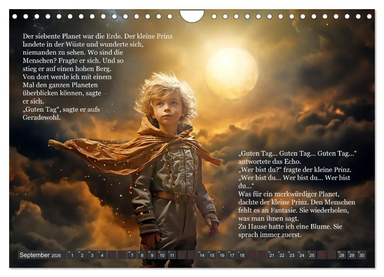 Bild: 9783457370780 | Die Reise des kleinen Prinzen (Wandkalender 2026 DIN A4 quer),...