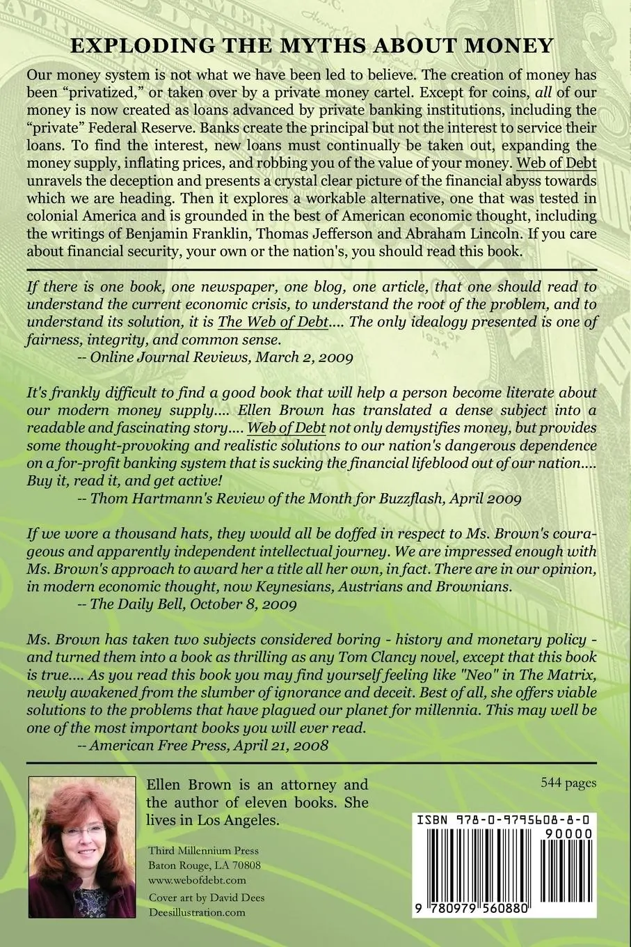 Rückseite: 9780979560880 | Web of Debt | Ellen Hodgson Brown | Taschenbuch | Englisch | 2010