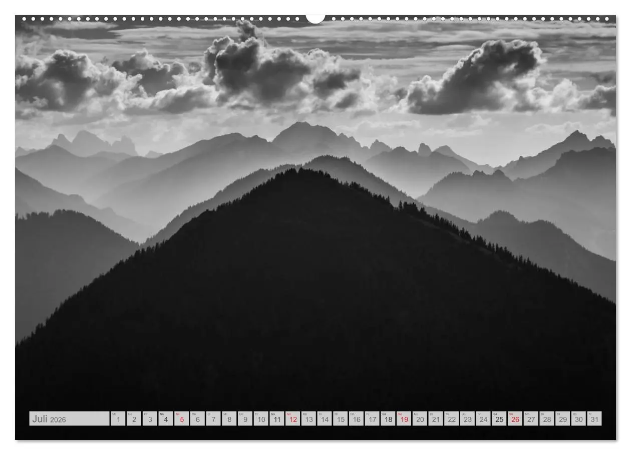 Bild: 9783516070880 | Bergpixels Schwarz-Weiße Gebirgsträume (Wandkalender 2026 DIN A2...