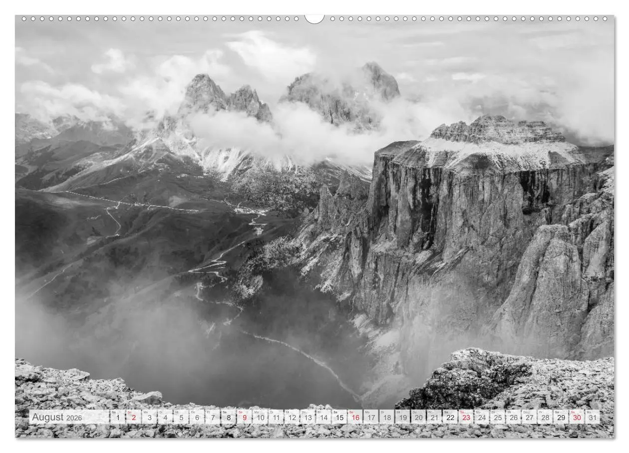 Bild: 9783516070880 | Bergpixels Schwarz-Weiße Gebirgsträume (Wandkalender 2026 DIN A2...