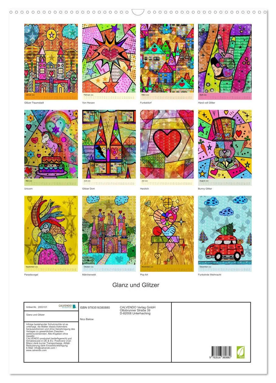 Bild: 9783516380880 | Glanz und Glitzer (Wandkalender 2026 DIN A2 hoch), CALVENDO...