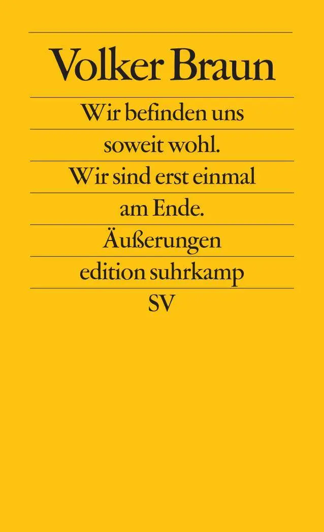 Cover: 9783518120880 | Wir befinden uns soweit wohl. Wir sind erst einmal am Ende | Braun