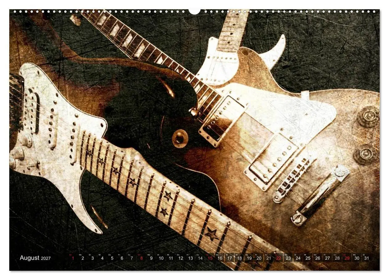 Bild: 9783594120880 | GITARREN Vintage Art (hochwertiger Premium Wandkalender 2027 DIN A2...