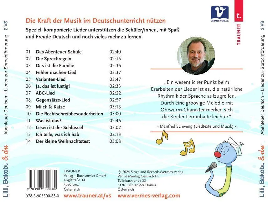Bild: 9783903300880 | Lilli, Bakabu &amp; du | Manfred Schweng | Audio-CD | Bakabu | 41 Min.